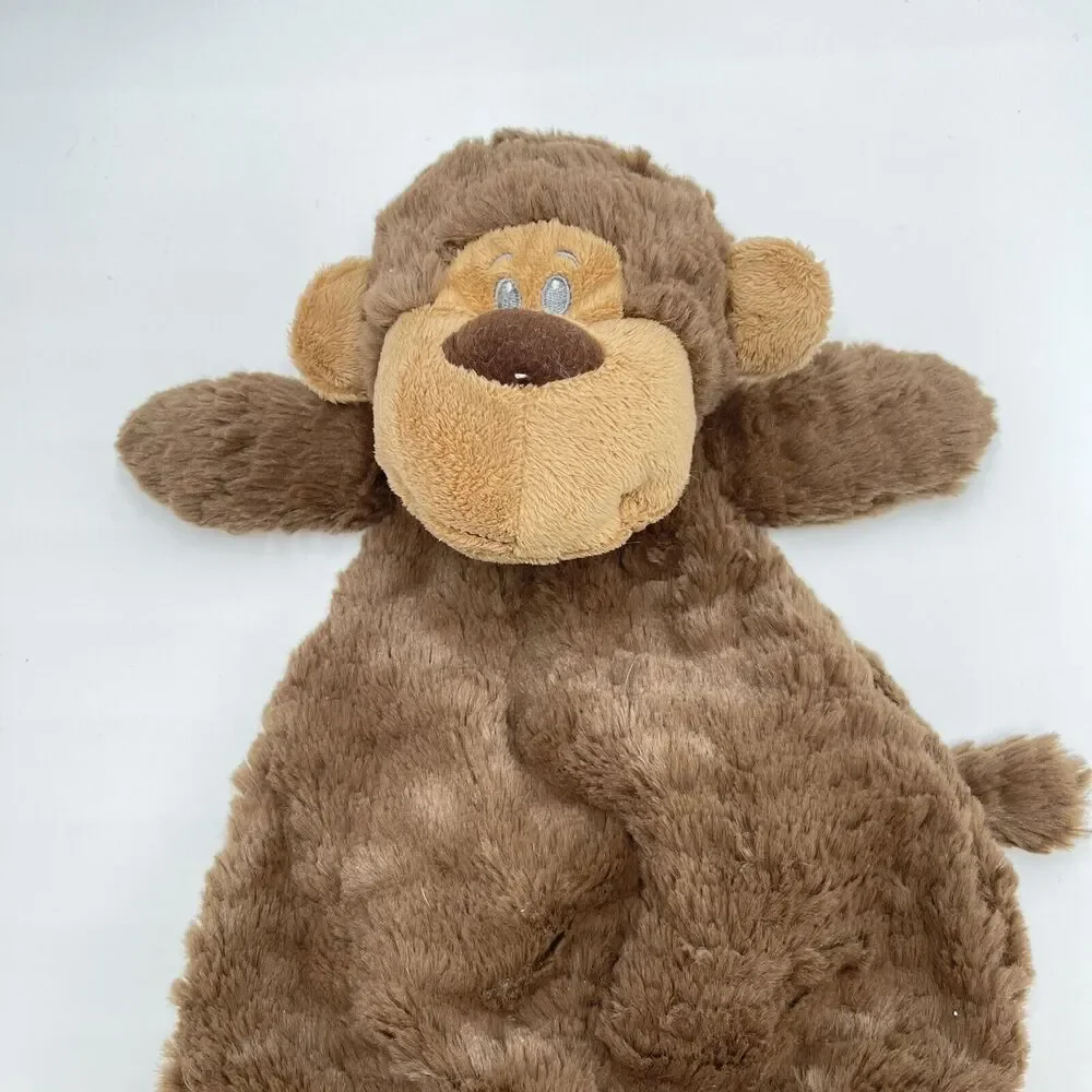 Petting Zoo Brown Tan Monkey Lovey Unstuffed Security Blanket Plush Toy 2016
